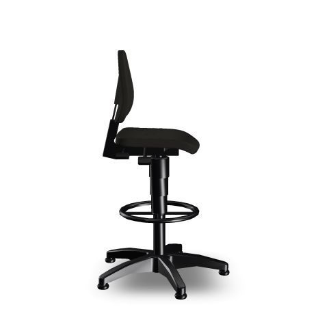 bimos Siège d'atelier pivotant Isitec 3, assise mousse PU noir, avec patins  ZOOM