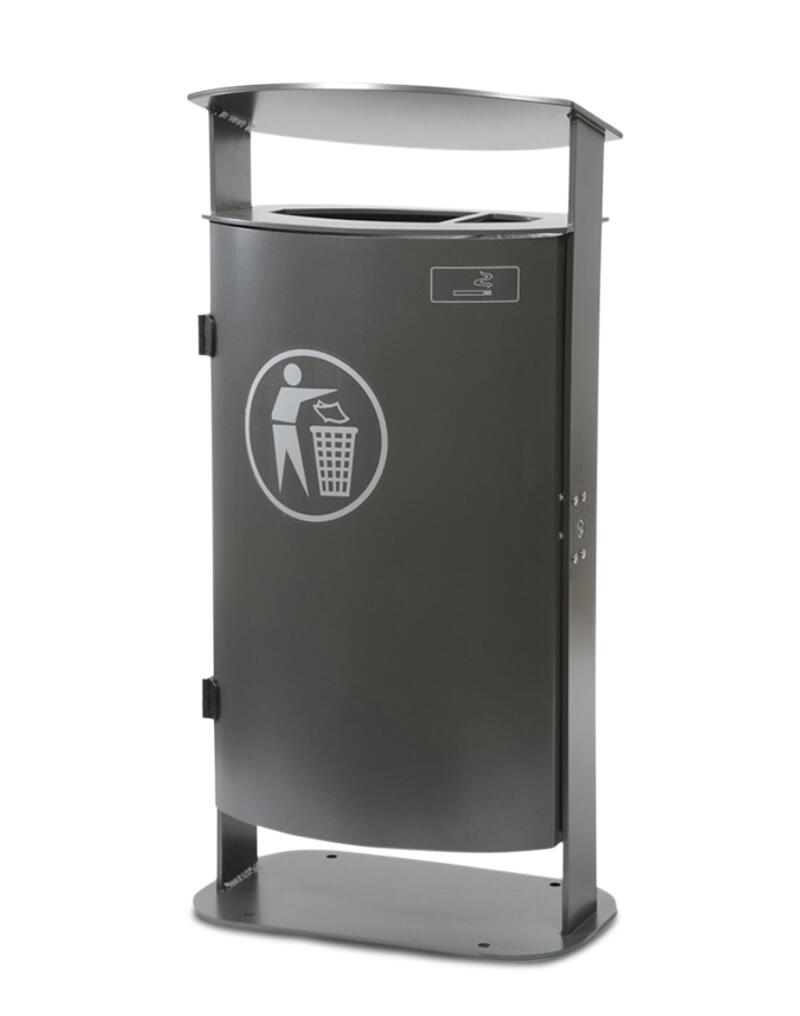 Poubelle avec toit de protection incliné ZOOM