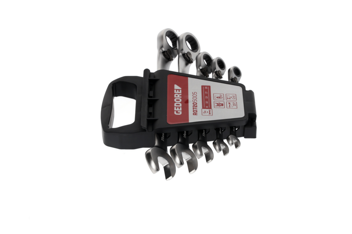 GEDORE R07205005 Jeu de clés mixtes à cliquet SW8-19 mm 5 pièces ZOOM