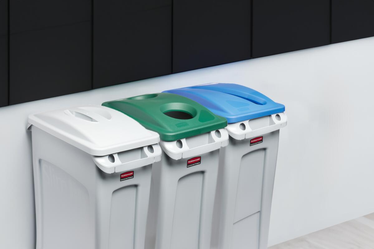 Rubbermaid Couvercle Slim Jim® avec poignée pour collecteur de recyclage, gris  ZOOM