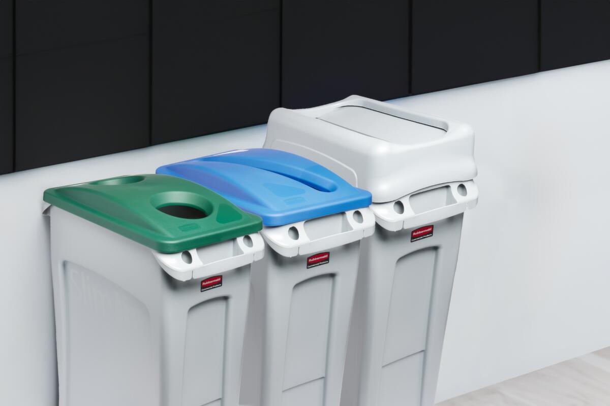 Rubbermaid Couvercle oscillant Slim Jim® pour collecteur de recyclage, gris  ZOOM