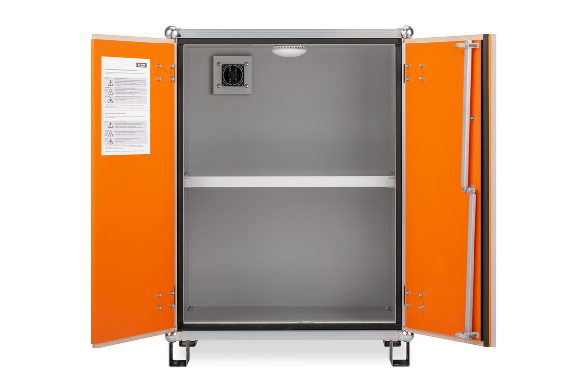 Cemo armoire de stockage de batteries lithium-ion antidéflagrante lockEX 8/10 à manutentionner, hauteur x largeur x profondeur 1110 x 800 x 660 mm  ZOOM