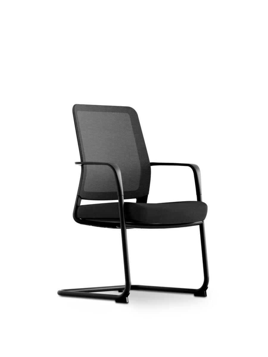 UDOBÄR Chaise cantilever avec dossier en filet, assise tissu (100 % polyester), noir  ZOOM