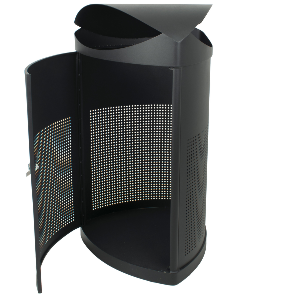 Poubelle avec toit de protection, 60 l, noir ZOOM