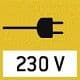 Symbol für integriertes Netzteil zur Stromversorgung der Waage