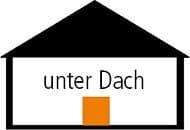 Symbol für die Lagerung von Gefahrstoffen unter Dach oder in überdachten Bereichen