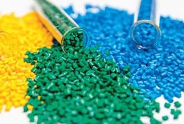 Polyethylen Kunststoffgranulat in verschiedenen Farben